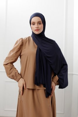 Sibel - Mørk Marineblå Jersey Hijab