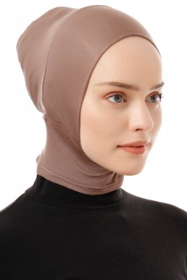 Elnara - Mørk Taupe Plain Hijab Undersjal