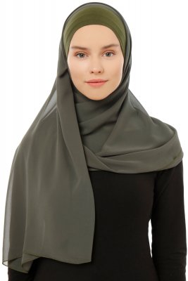 Alara Plain - Khaki One Piece Chiffon Hijab