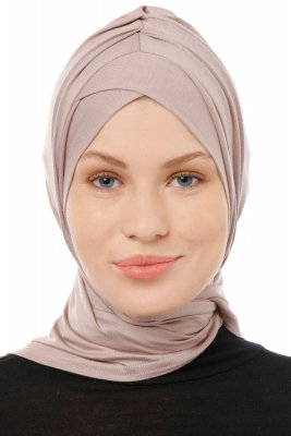 Isra Cross - Steingrå One-Piece Viskos Hijab