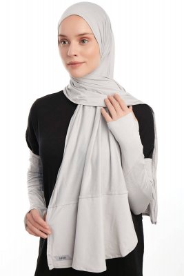 Azize - Lysegrå Pro Scarf Sport Hijab Set