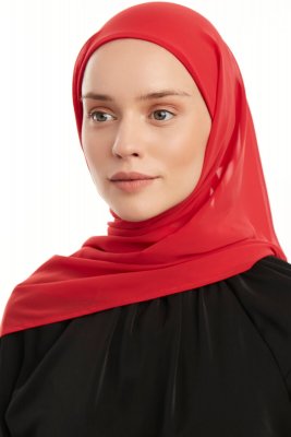 Sahar - Bringebærrød One Piece Chiffon Hijab