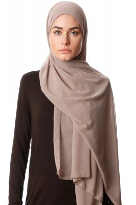 Derya - Lys Taupe Praktisk Chiffon Hijab