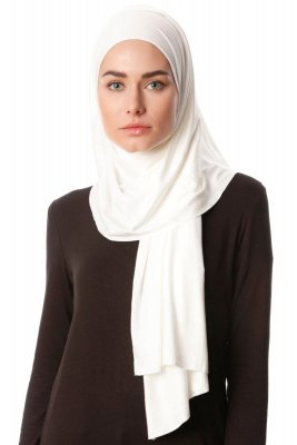Melek - Creme Premium Jersey Hijab - Ecardin