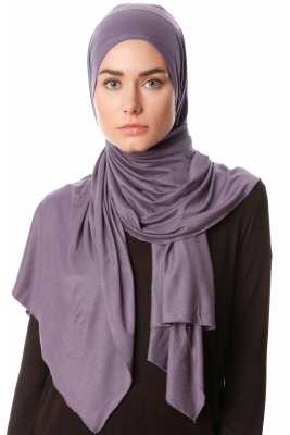 Melek - Mørk Lilla Premium Jersey Hijab - Ecardin