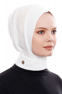 Narin - Hvit Praktisk One Piece Crepe Hijab