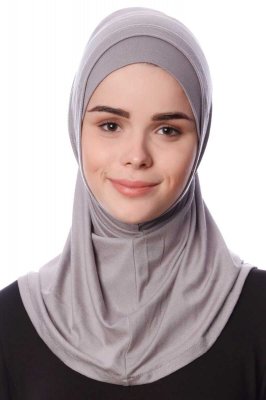 Nehir - Lysegrå 2-Piece Al Amira Hijab