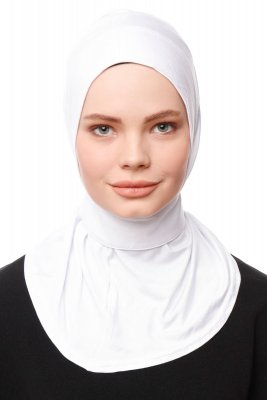 Zeliha - Hvit Praktisk Viskos Hijab
