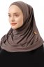 Esma - Mørk Taupe Amira Hijab - Firdevs
