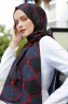 Tutku - Rød & Svart Mønstret Hijab - Sal Evi