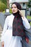 Tutku - Rød & Svart Mønstret Hijab - Sal Evi