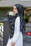 Tutku - Marineblå & Hvit Mønstret Hijab - Sal Evi