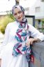 Beyza - Rosa & Blå Mønstret Hijab - Sal Evi
