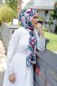 Beyza - Rosa & Blå Mønstret Hijab - Sal Evi