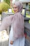 Akay - Taupe Mønstret Hijab - Sal Evi
