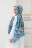 Lilje Mønstret Twill Hijab - Sal Evi