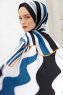 Ocean Mønstret Twill Hijab - Sal Evi