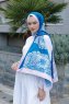 Blue Dream Mønstret Twill Hijab - Sal Evi