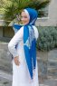 Blue Dream Mønstret Twill Hijab - Sal Evi