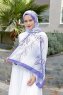 Lilla Mønstret Twill Hijab - Sal Evi
