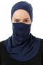 Damla - Marineblå Ninja Hijab Maske Undersjal