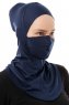Damla - Marineblå Ninja Hijab Maske Undersjal