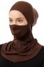 Damla - Brun Ninja Hijab Maske Undersjal