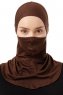 Damla - Brun Ninja Hijab Maske Undersjal