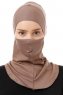 Damla - Mørk Taupe Ninja Hijab Maske Undersjal