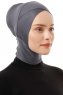 Elnara - Mørk Grå Cross Hijab Undersjal