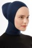Elnara - Marineblå Plain Hijab Undersjal