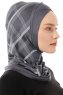 Ekose Cross - Mørk Grå One-Piece Al Amira Hijab