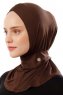 Ceren - Mørkebrun Praktisk Viskos Hijab