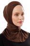 Ceren - Mørkebrun Praktisk Viskos Hijab