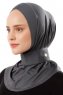 Ceren - Mørk Grå Praktisk Viskos Hijab