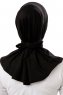 Sportif Plain - Svart & Gold Praktisk Viskos Hijab