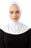 Sportif Plain - Hvit Praktisk Viskos Hijab