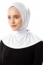 Sportif Plain - Hvit Praktisk Viskos Hijab