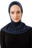 Sportif Plain - Marineblå Praktisk Viskos Hijab