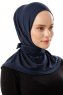 Sportif Plain - Marineblå Praktisk Viskos Hijab