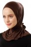 Sportif Plain - Brun Praktisk Viskos Hijab