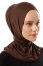 Sportif Plain - Brun Praktisk Viskos Hijab