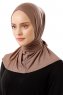 Sportif Plain - Mørk Taupe Praktisk Viskos Hijab