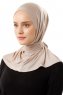 Sportif Plain - Lys Taupe Praktisk Viskos Hijab