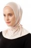 Sportif Plain - Beige Praktisk Viskos Hijab