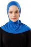 Sportif Plain - Blå Praktisk Viskos Hijab