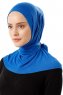 Sportif Plain - Blå Praktisk Viskos Hijab