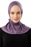 Sportif Plain - Mørk Lilla Praktisk Viskos Hijab