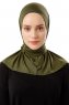 Sportif Plain - Khaki Praktisk Viskos Hijab