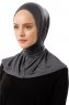 Sportif Plain - Mørk Grå Praktisk Viskos Hijab